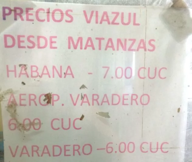 Viazul bus prices in Cuba from Matanzas to Havana or Varadero