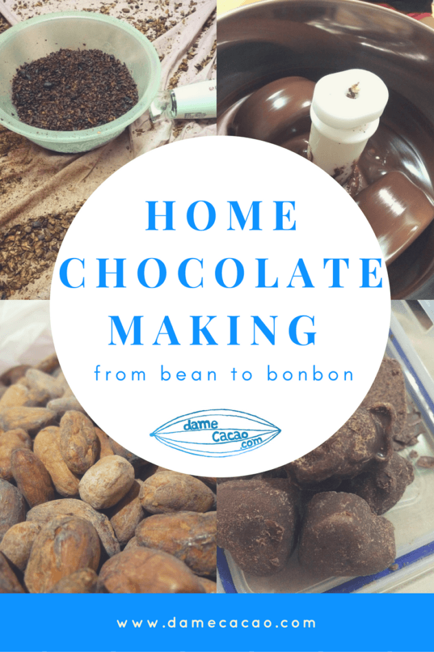 A quick lesson in home chocolate making from a certified chocolate maker. Learn how to use cacao beans and sugar and milk powder to make delicious, healthy chocolate in your own home, recipe included! | #chocolate #chocolat #DIY #homemade #recipe #making #unique #activity #activities #beantobar #craft #cacao #cocoa #beans #recipe #butter #milk #at #home