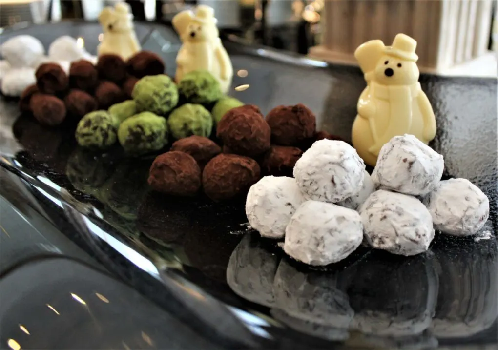 sukhothai lobby salon chocolate buffet truffles plate