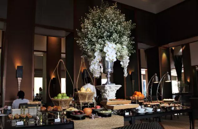 sukhothai lobby salon chocolate buffet savory table