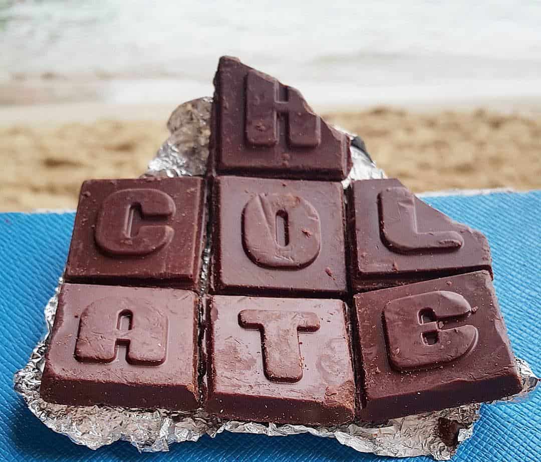 Eating Chocolate on the Beach in Krabi, Thailand