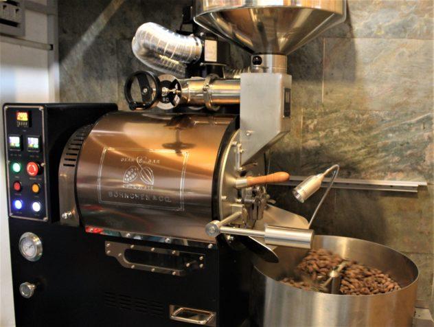 The cacao roaster of Boehnchen bean to bar chocolate in Bangkok, Thailand