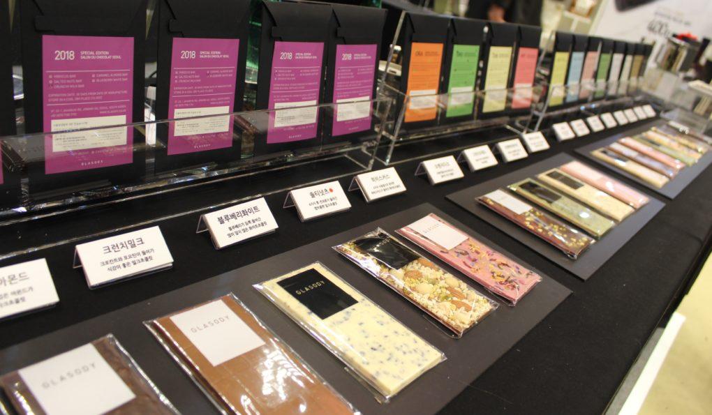 Flavored bars from Glasody chocolate in Seoul, South Korea