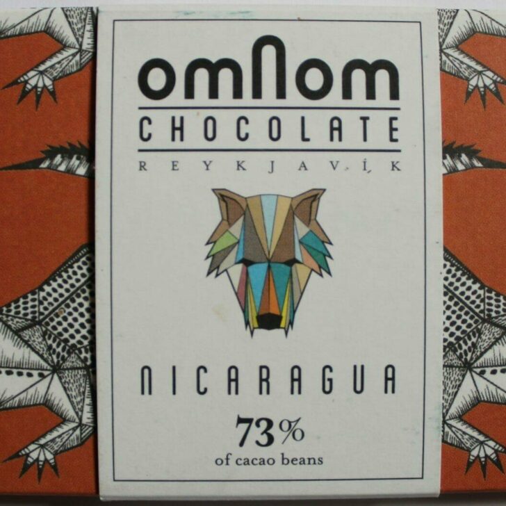 Craft Chocolate Review Omnom Icelandic Nicaragua Cacao 73% Front of Bar Packaging