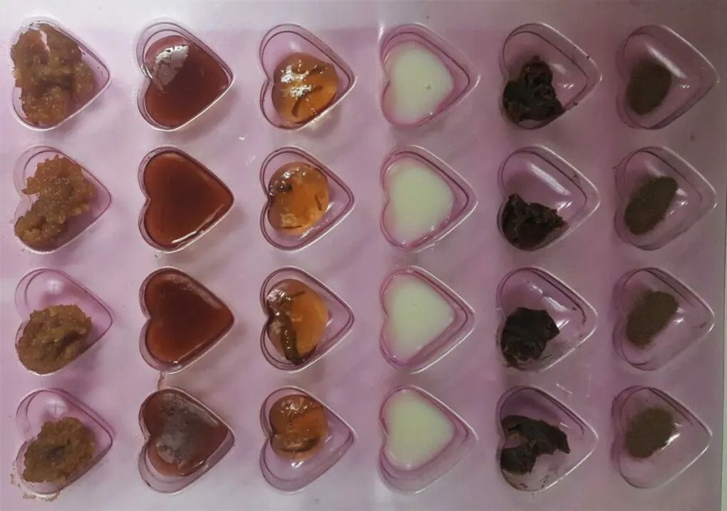 Heart molds finished chocolate