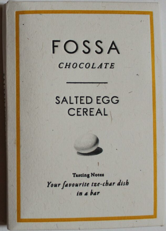 Craft Chocolate Review Fossa Salted Egg Cereal Bar Front of Bar