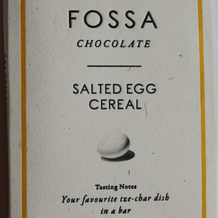 Craft Chocolate Review Fossa Salted Egg Cereal Bar Front of Bar