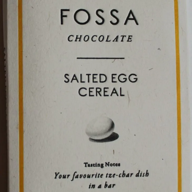 Craft Chocolate Review Fossa Salted Egg Cereal Bar Front of Bar