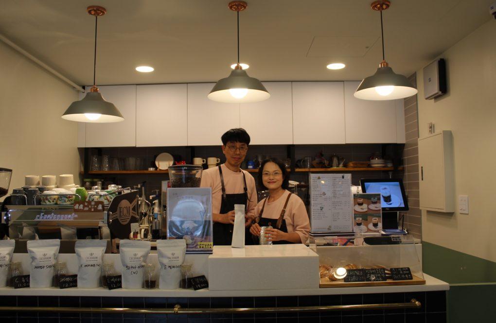 Interior of a local chocolate shop in Seoul.