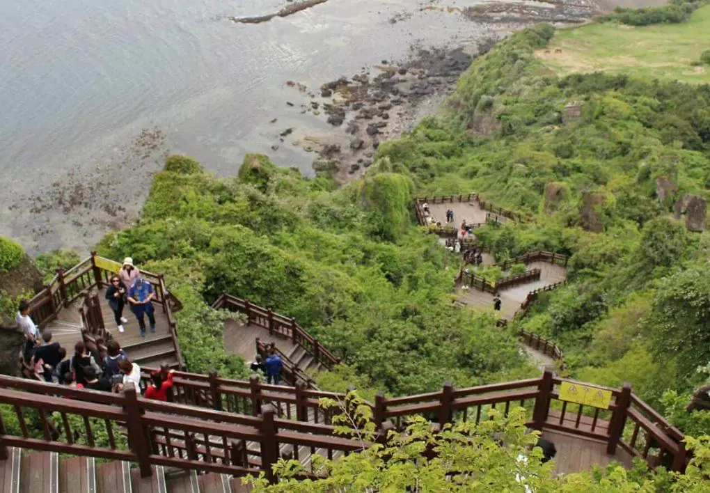One view from the top of Seongsan Ilchulbong | #travel #korea #jeju #island #itinerary