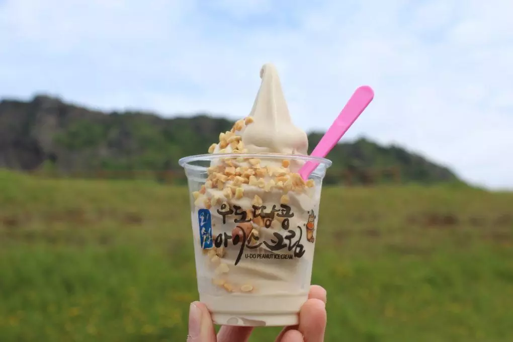 Udos famous peanut ice cream | #travel #korea #jeju #island #itinerary #food #foodie