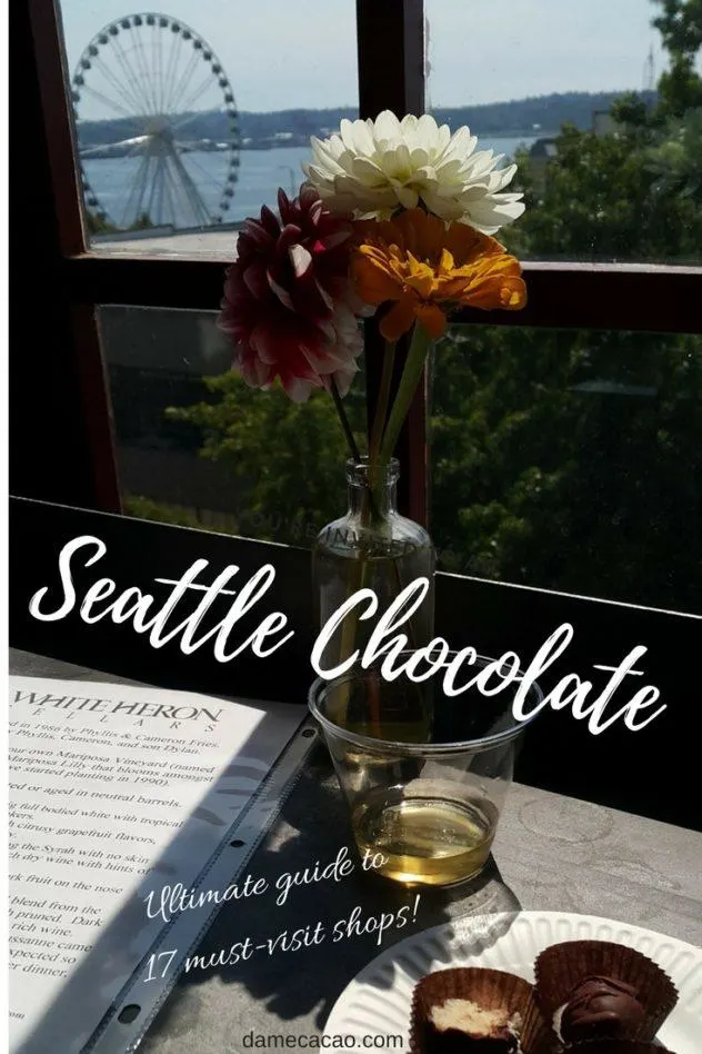 From melty chocolate truffles to full-blown chocolate factories, check out 17 can't-miss chocolate stops in Seattle, Washington. | #chocolate #chocolat #guide #craft #bean #to #ar #wine #beantobar #seattle #foodie #foodies #america #travel #truffles #chocolatiers #cafes