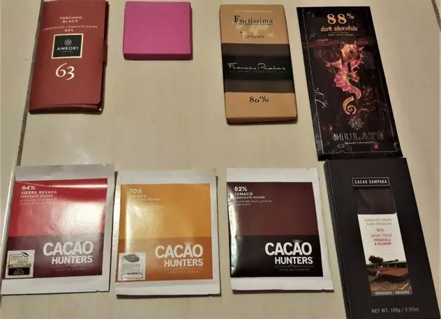 8 bars of chocolate pralus cacao hunters amadei