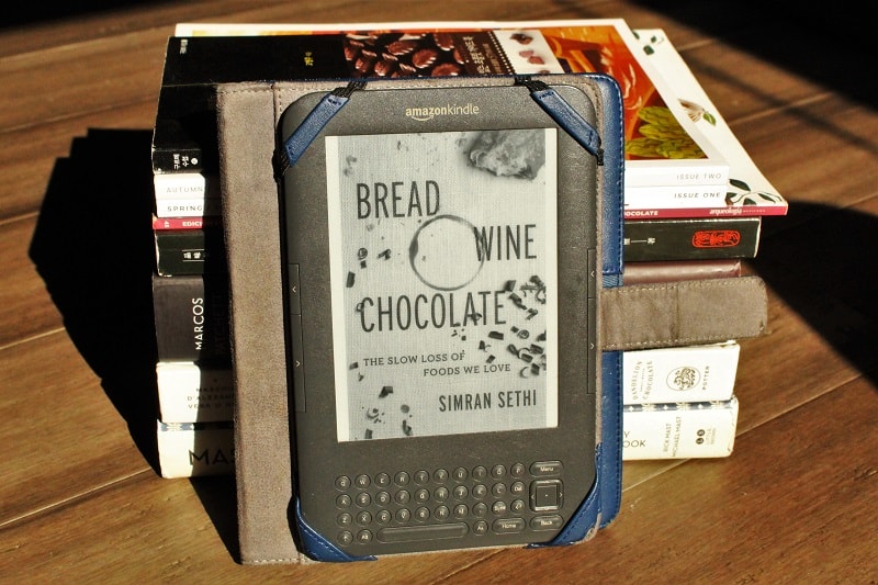 Cover of 'Bread, Wine, and Chocolate' book from the post '21 Books About Chocolate & Cacao (For Every Level)' showcasing the intersection of cacao with gourmet experiences.