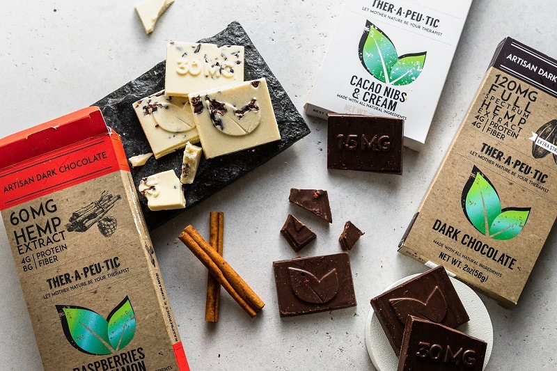 Therapeutic Chocolate with hemp extract, a top choice among the best CBD chocolate bars for relaxation and wellness.