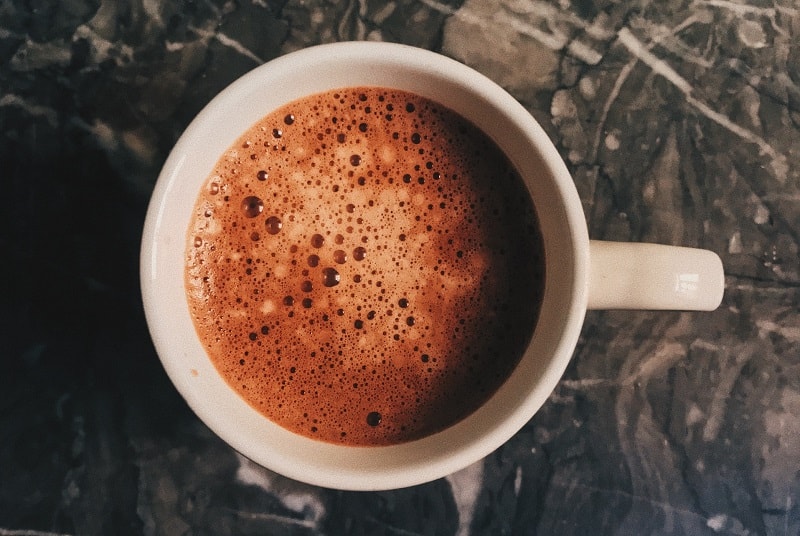 Collagen Hot Chocolate in a mug. 