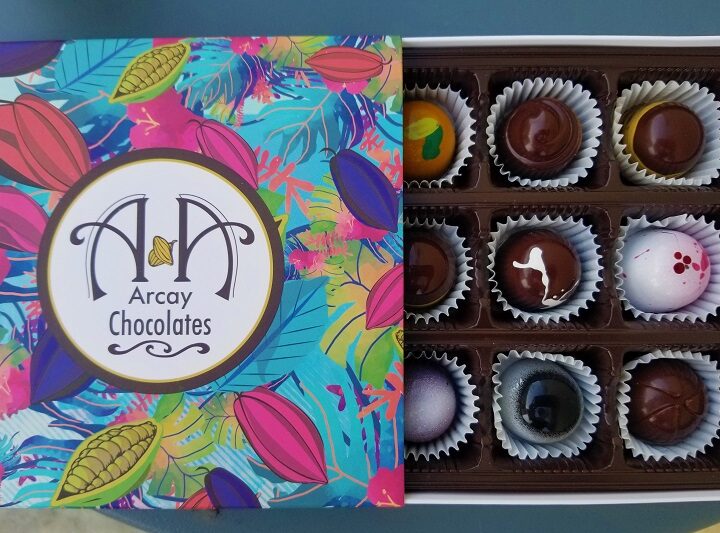colorful box of chocolate bonbons
