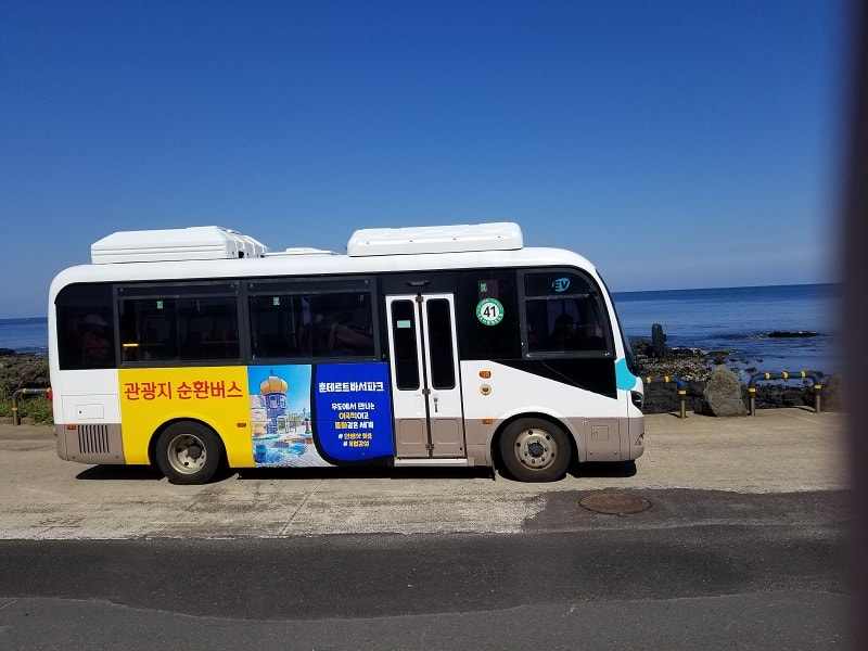 Bus on Jeju Island. 