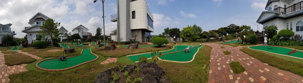View of Jeju Herb garden with various activities. 