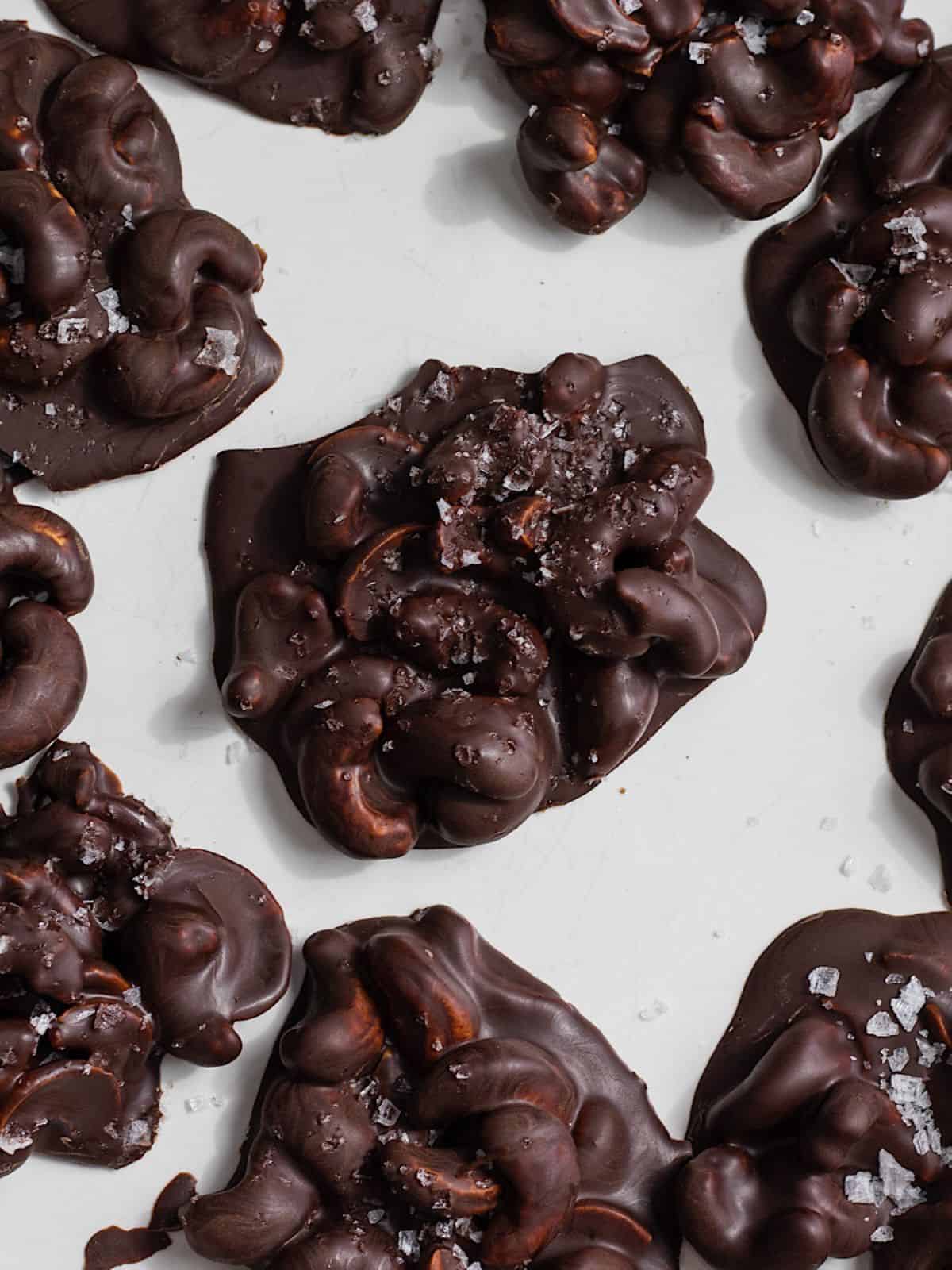 Salted Dark Chocolate Vanilla Cashew Clusters