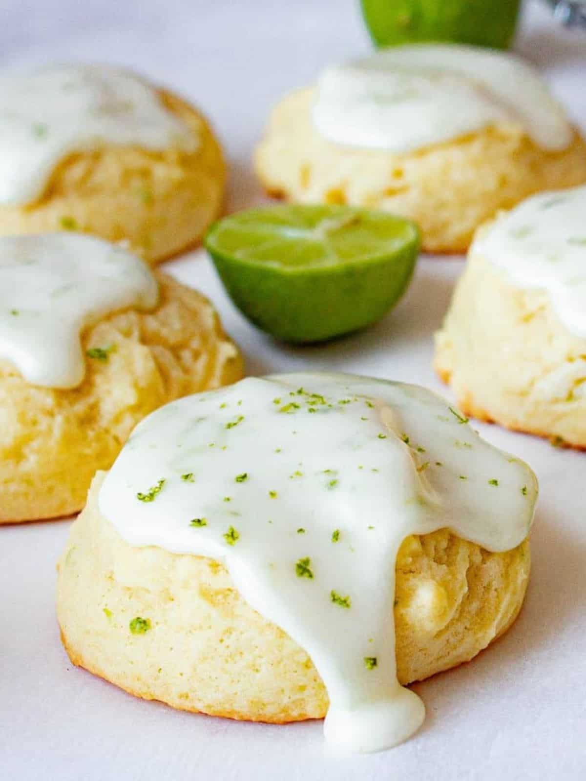 Key Lime Cooler Cookies  with key lime glaze.