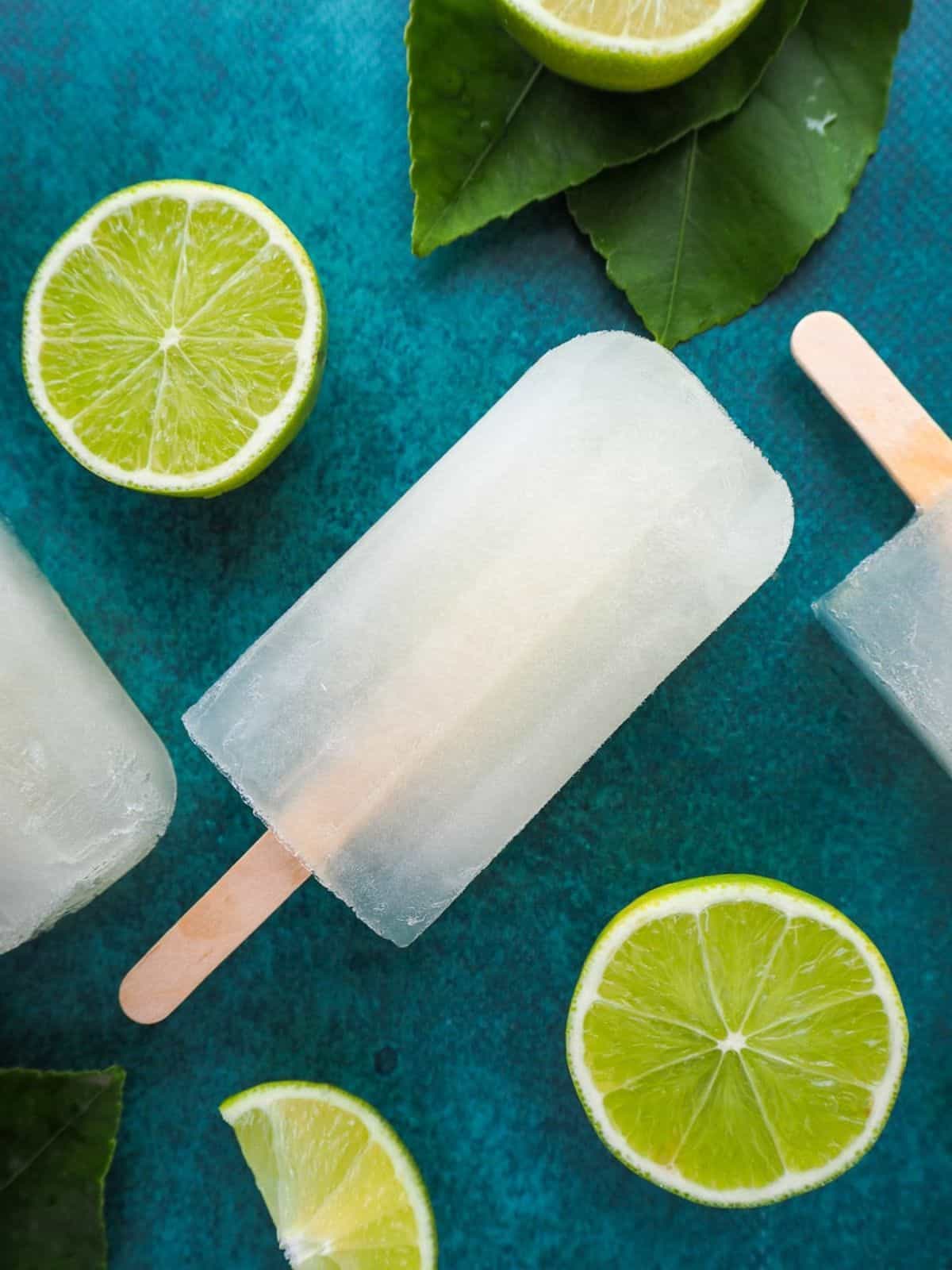 Translucent Lime Popsicles, perfect for summer lime desserts.