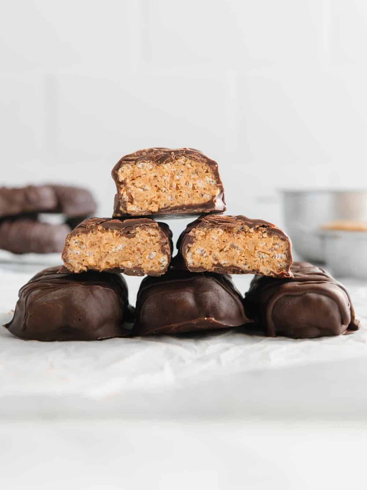 Chocolate coated Vegan Butterfingers.