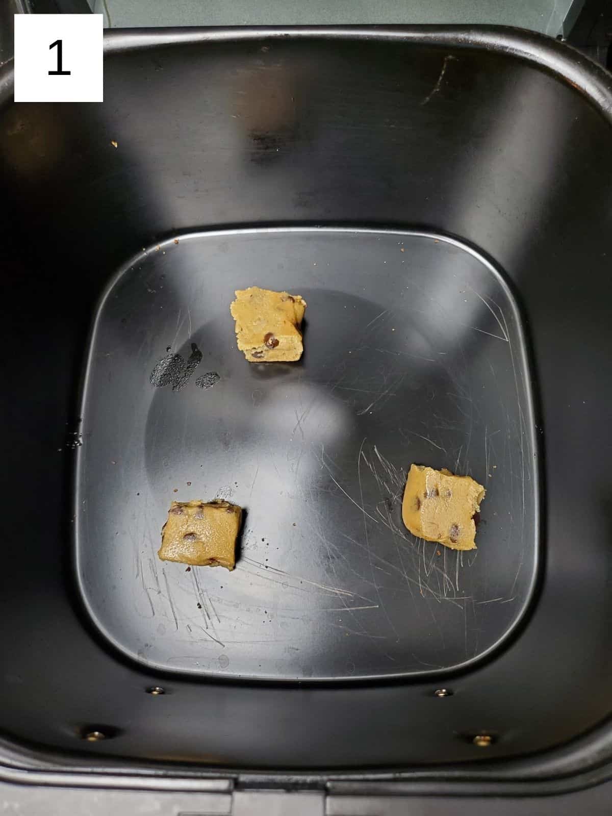 Raw cookie dough in air fryer