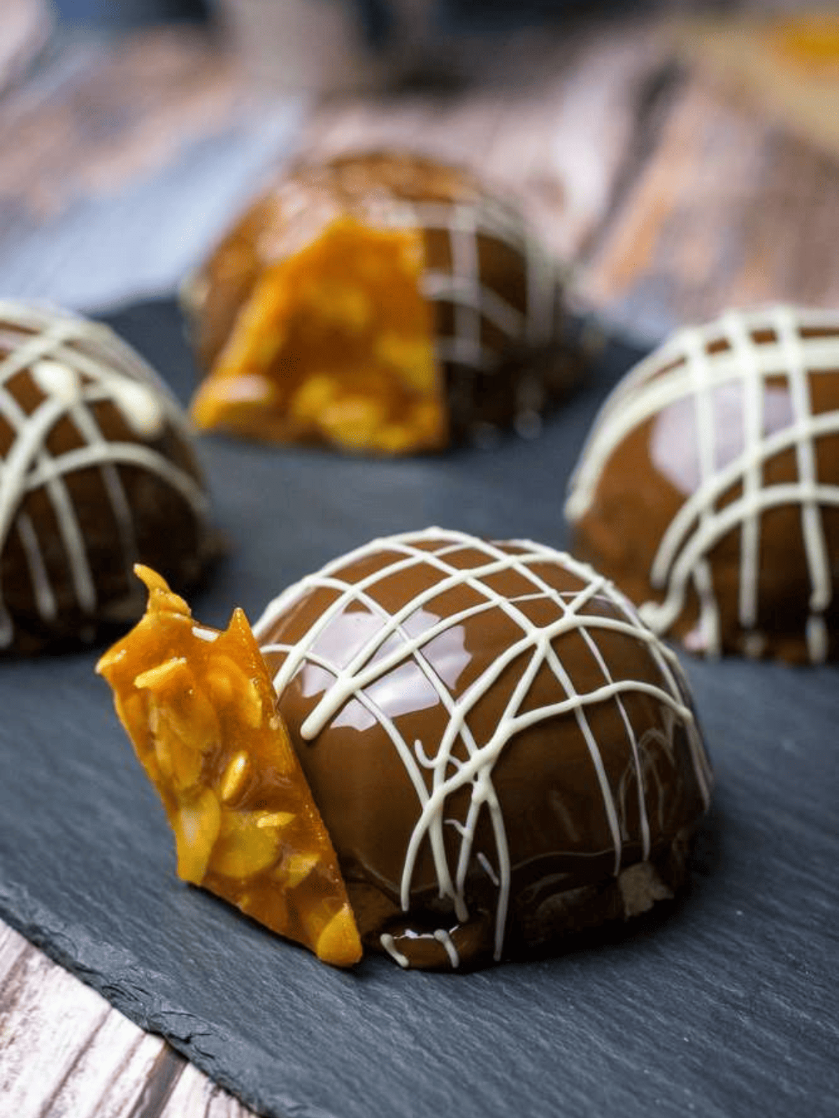 Fancy Dessert Chocolate Almond Mousse Domes with Mirror Glaze
