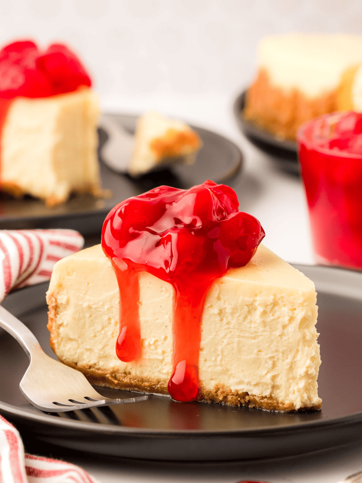 Fancy Dessert Home-Made Cherry Cheesecake 