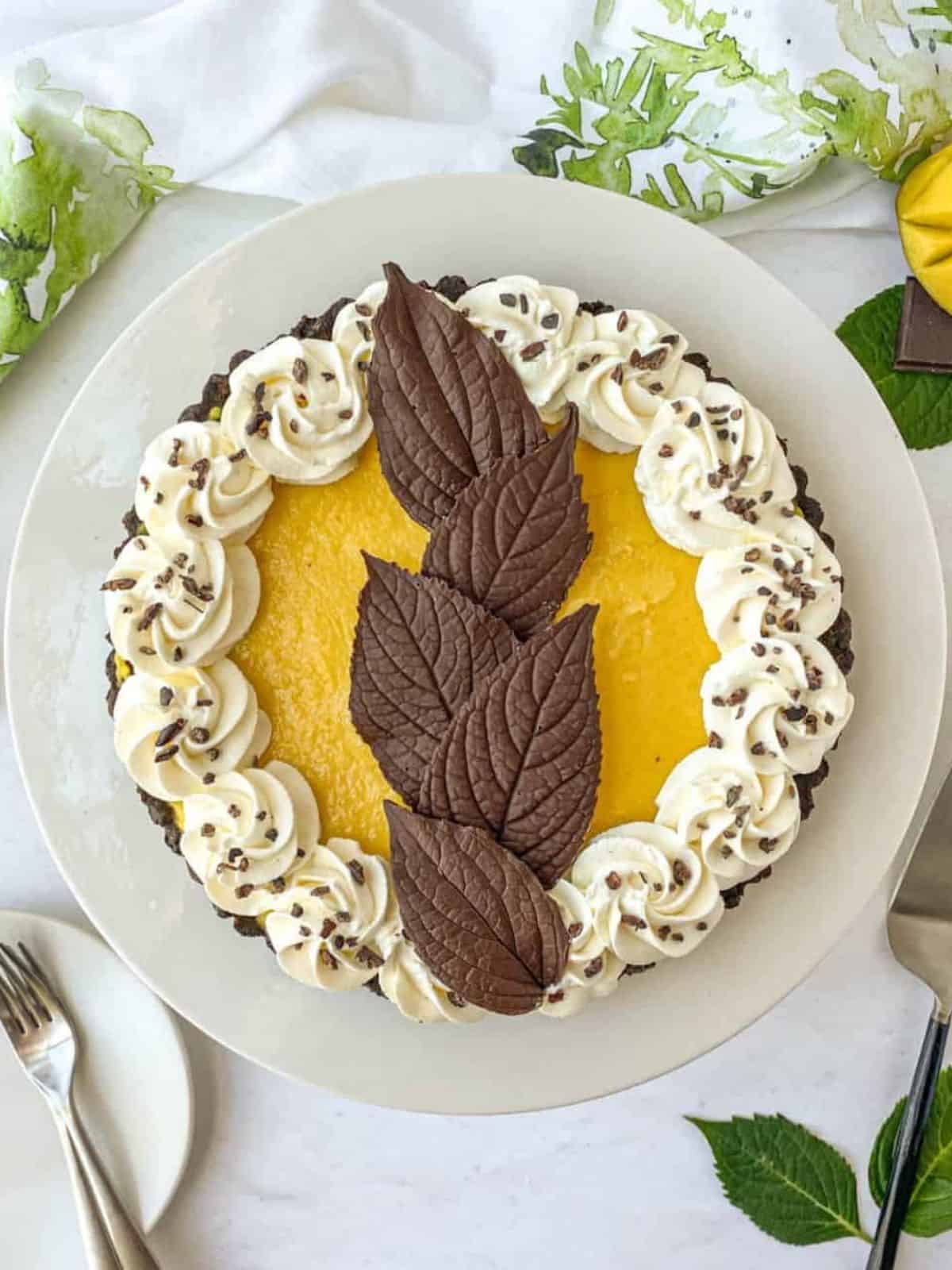 Yellow-Dessert-Chocolate-Mango-Tart