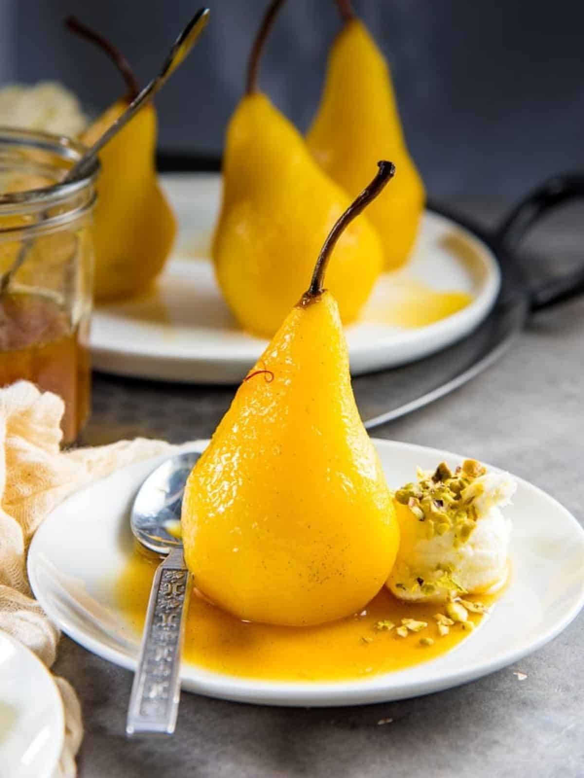 Yellow-Dessert-Saffron-Poached-Pears