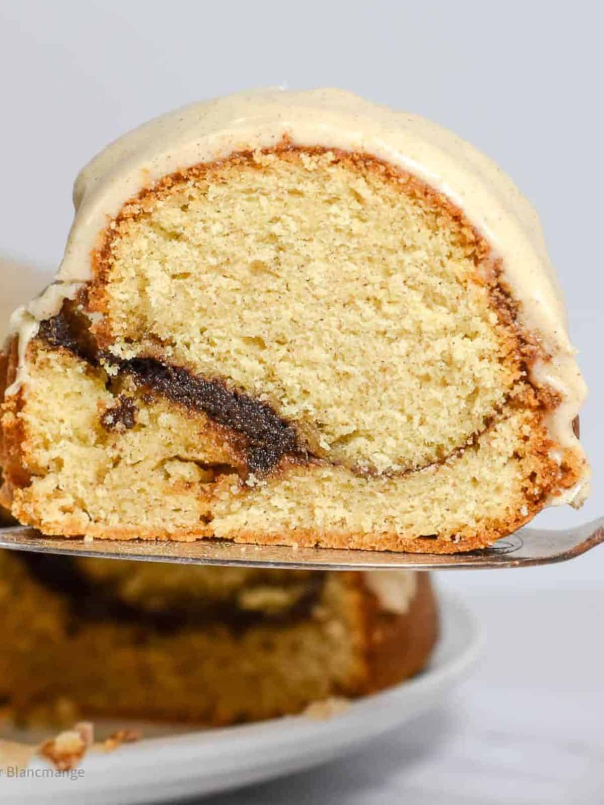 golden-brown buttermilk cinnamon bundt cake.