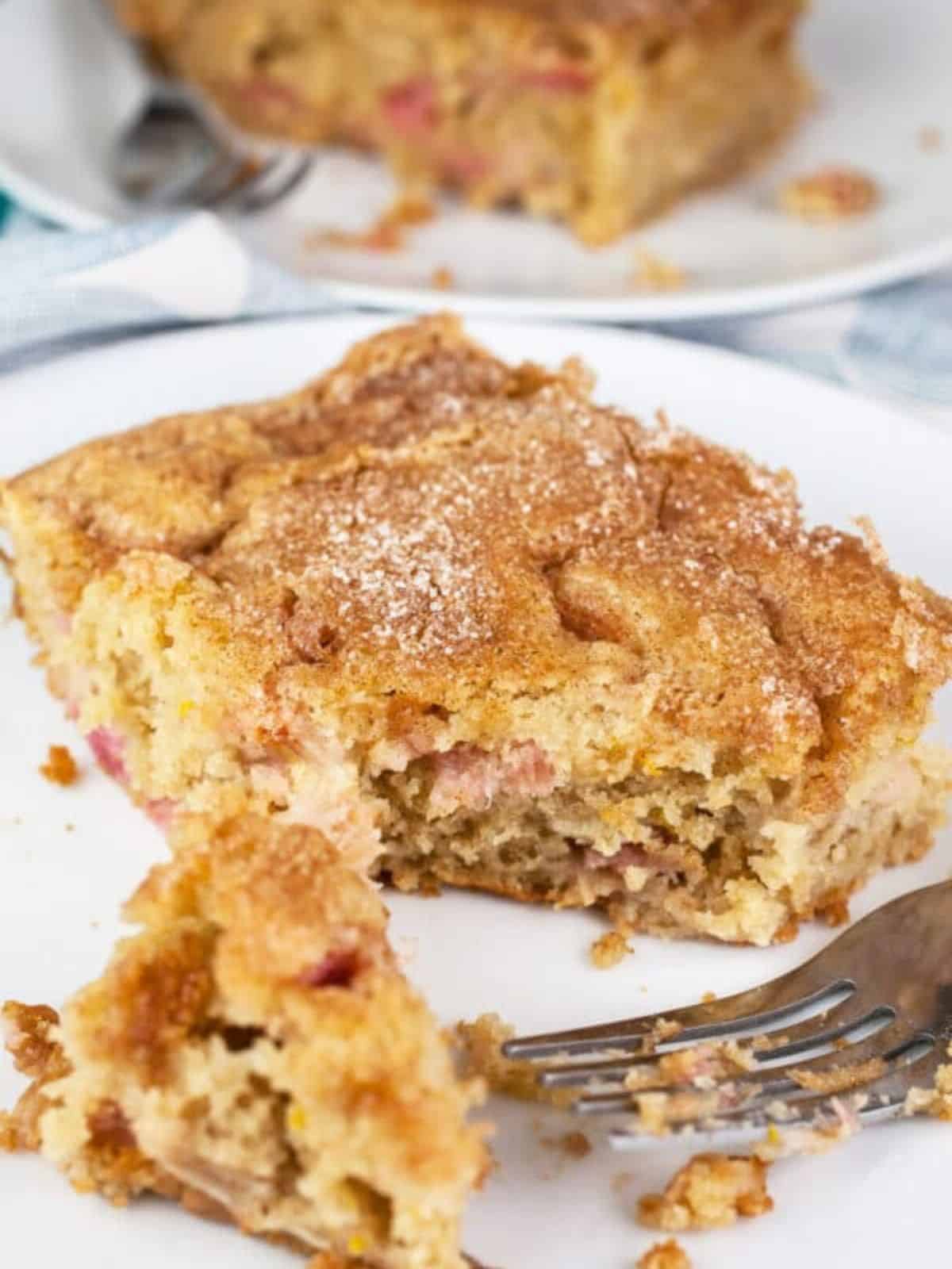 a gluten-free rhubarb cake bathed in buttermilk goodness.