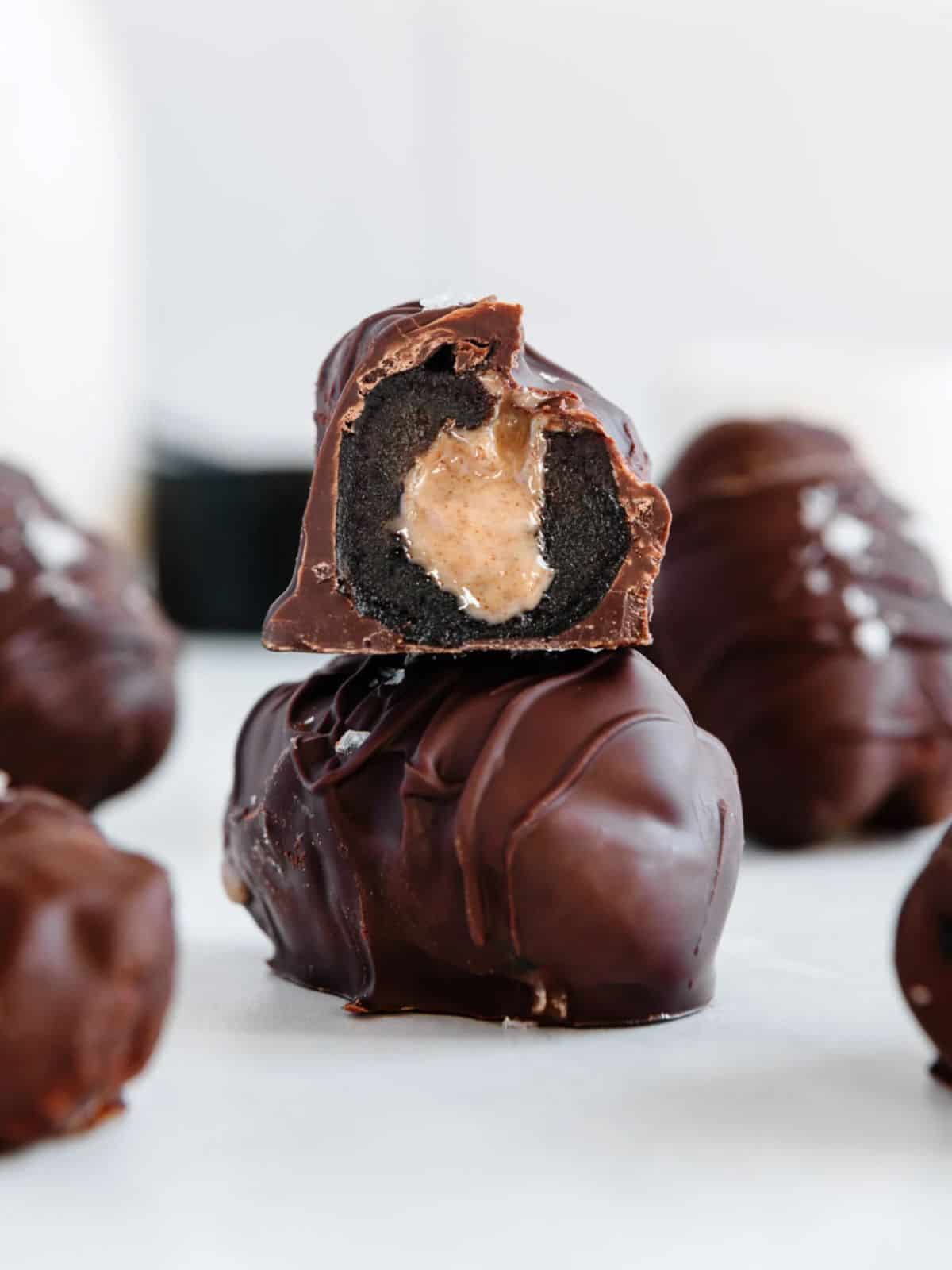 delicious date truffles filled with luscious almond butter.