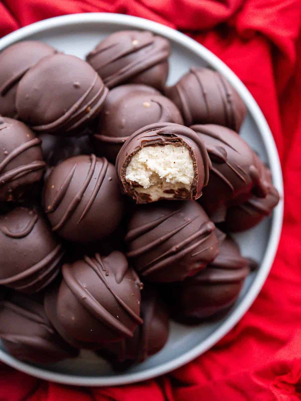 decadent chocolate truffles with a creamy maple buttercream filling.