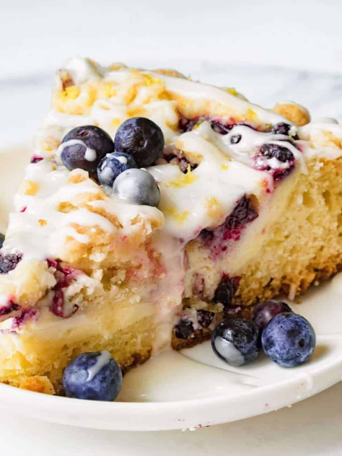 cream cheese coffee cake with a perfect balance of blueberries, cream cheese, and a moist coffee cake base.