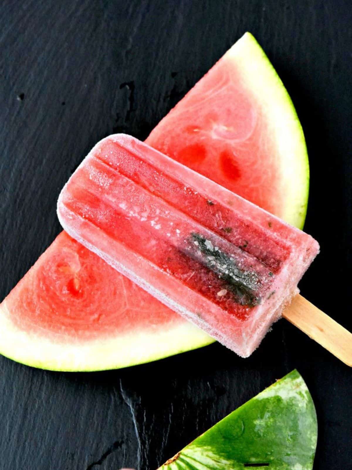 watermelon mojito popsicle for a refreshing poptail.