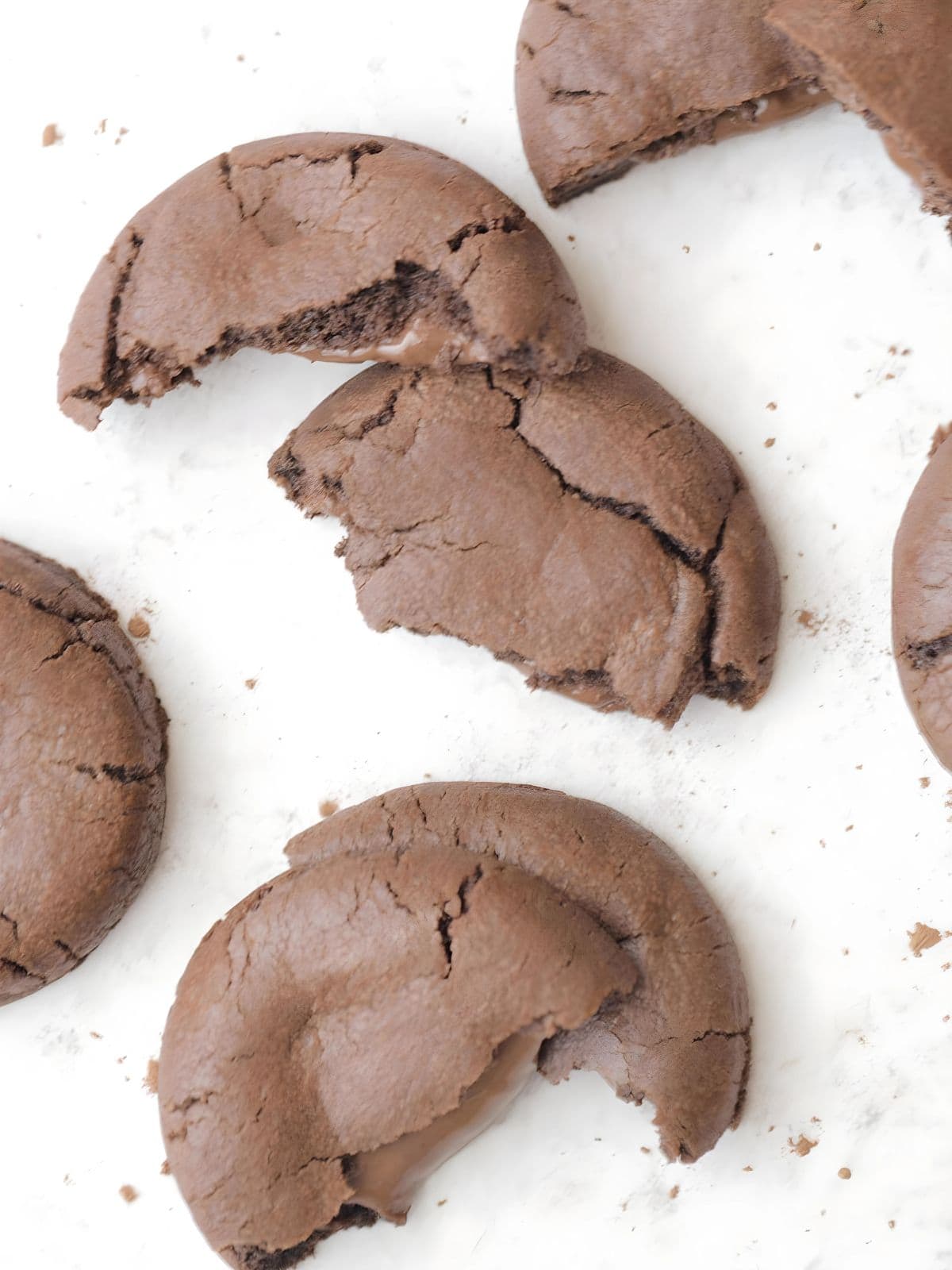 Nutella stuffed chocolate cookies filled with creamy Nutella.