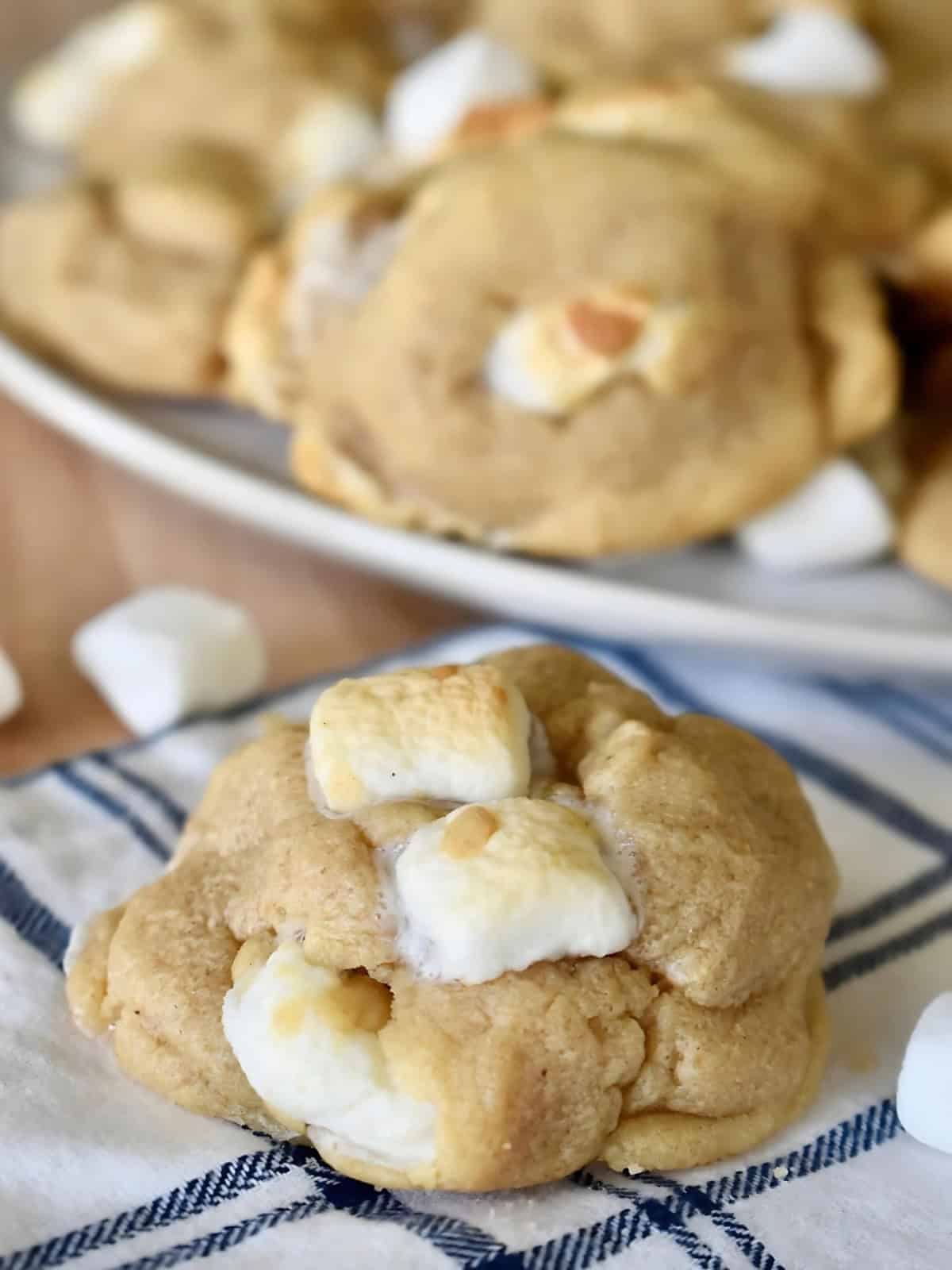 Peanut butter cookies with marshmallows.