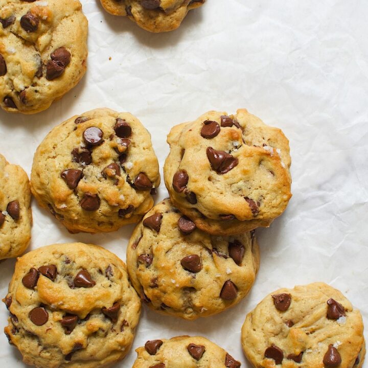 Freshly baked maple syrup chocolate chip cookies.