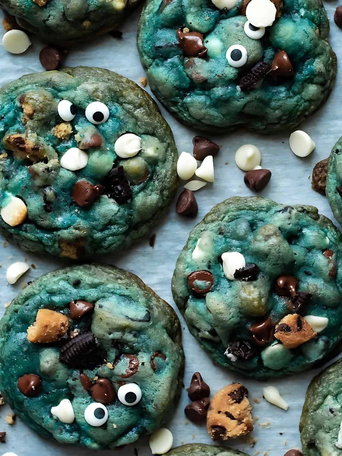 Triple chocolate cookie monster cookies.