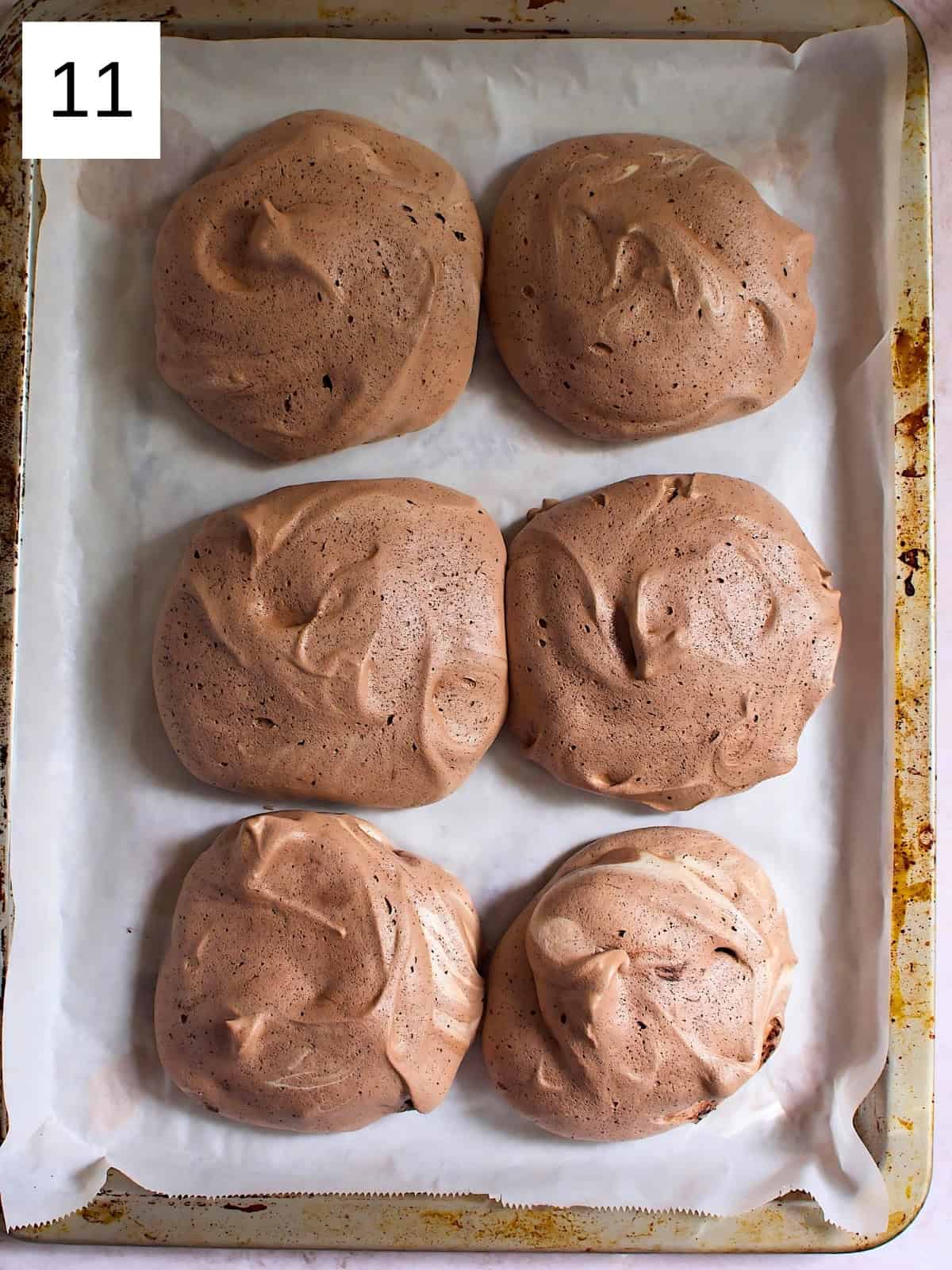 Freshly baked dollops of meringue.